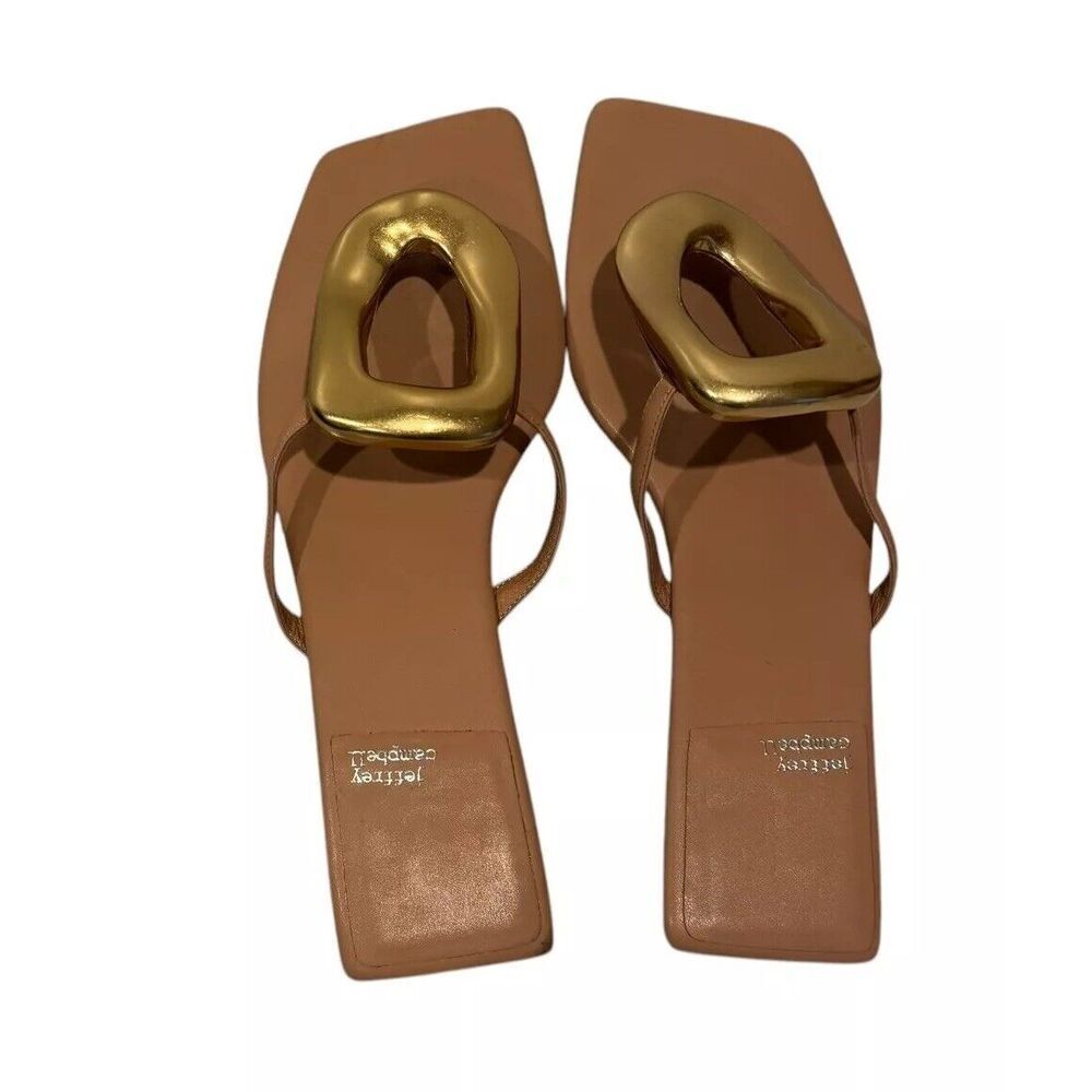 Jeffrey Campbell Tan Sandal with Gold Accent - Picture 3 of 10